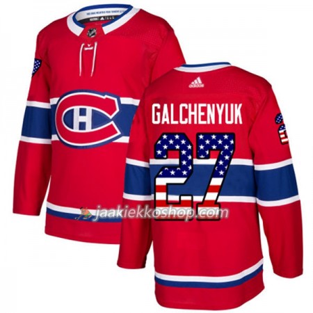 Miehille NHL Montreal Canadiens Pelipaita Alex Galchenyuk 27 Adidas 2017-2018 Punainen USA Flag Fashion Authentic